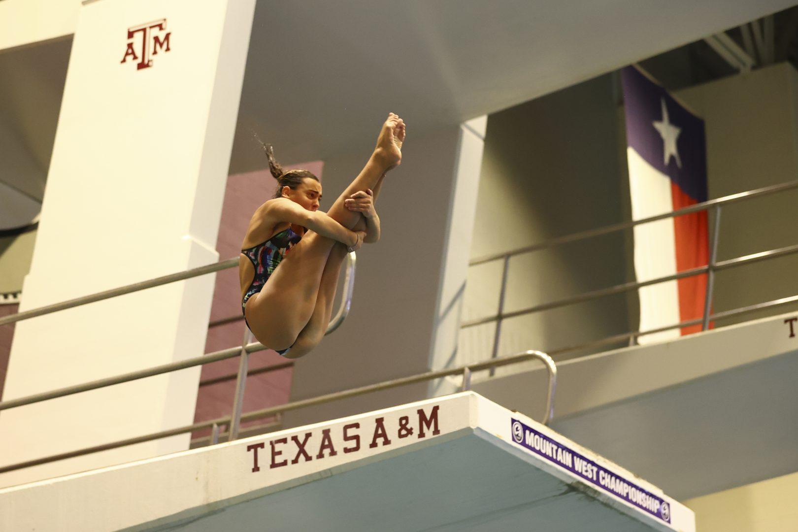 The 2022 Mountain West Women’s Swimming and Diving Championship is held at the Student Recreation Center Natatorium on the campus of Texas A&M University in College Station, TX. ( Courtesy of Fresno State Athletics)