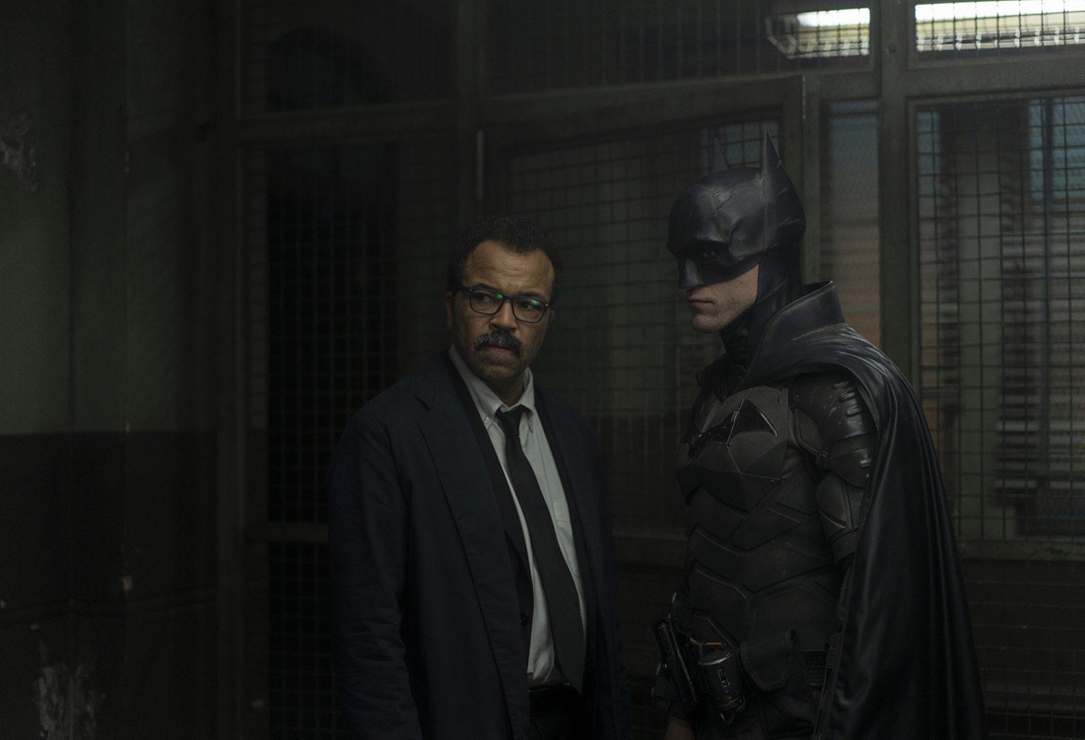 Jeffrey Wright, left, as Lt. James Gordon and Robert Pattinson in “The Batman. (Warner Bros. Pictures/TNS)