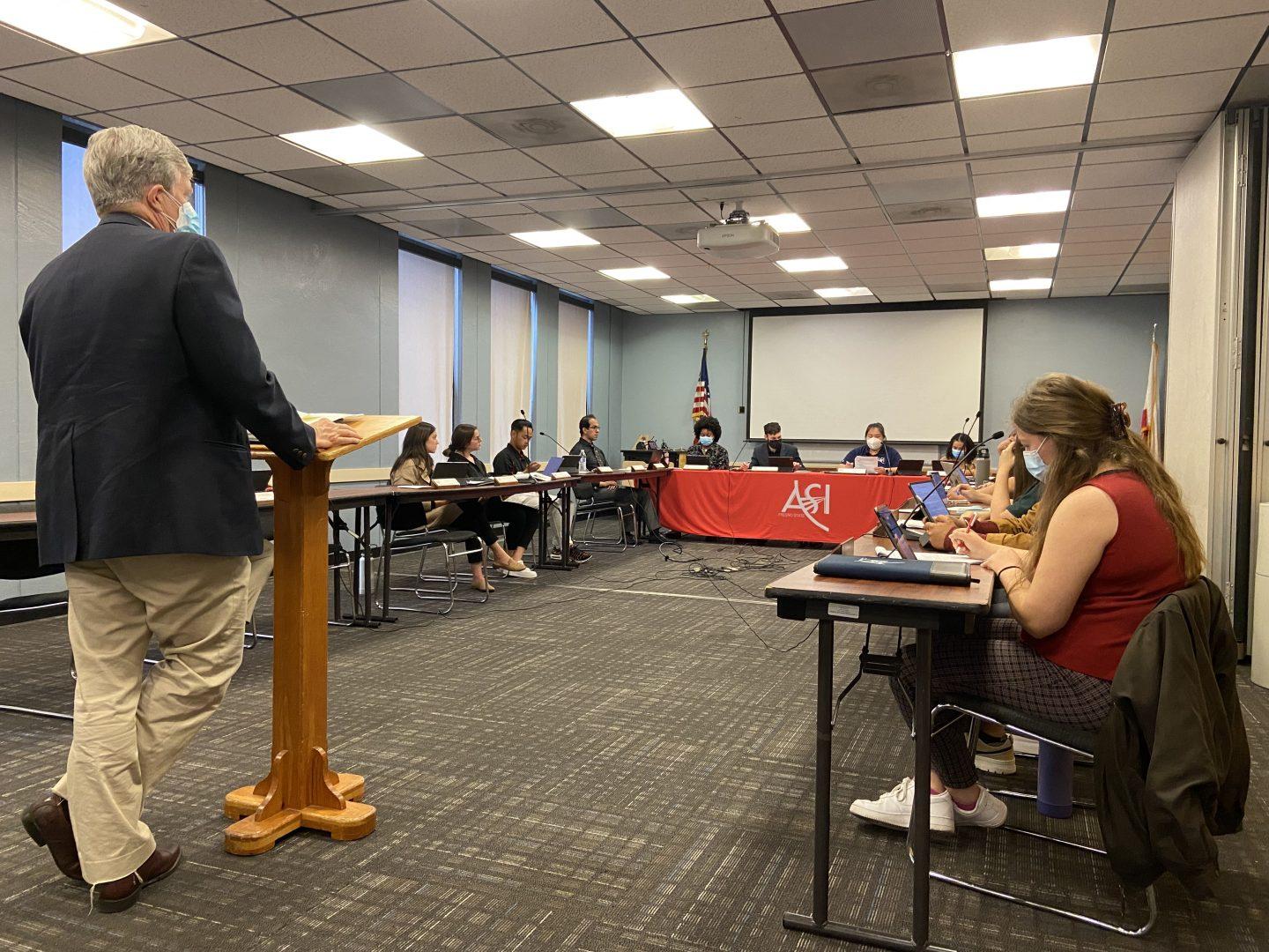 Associated Students Inc. approves budgets calls in senate meeting on March 30, 2022. (Edward Lopez/The Collegian)
