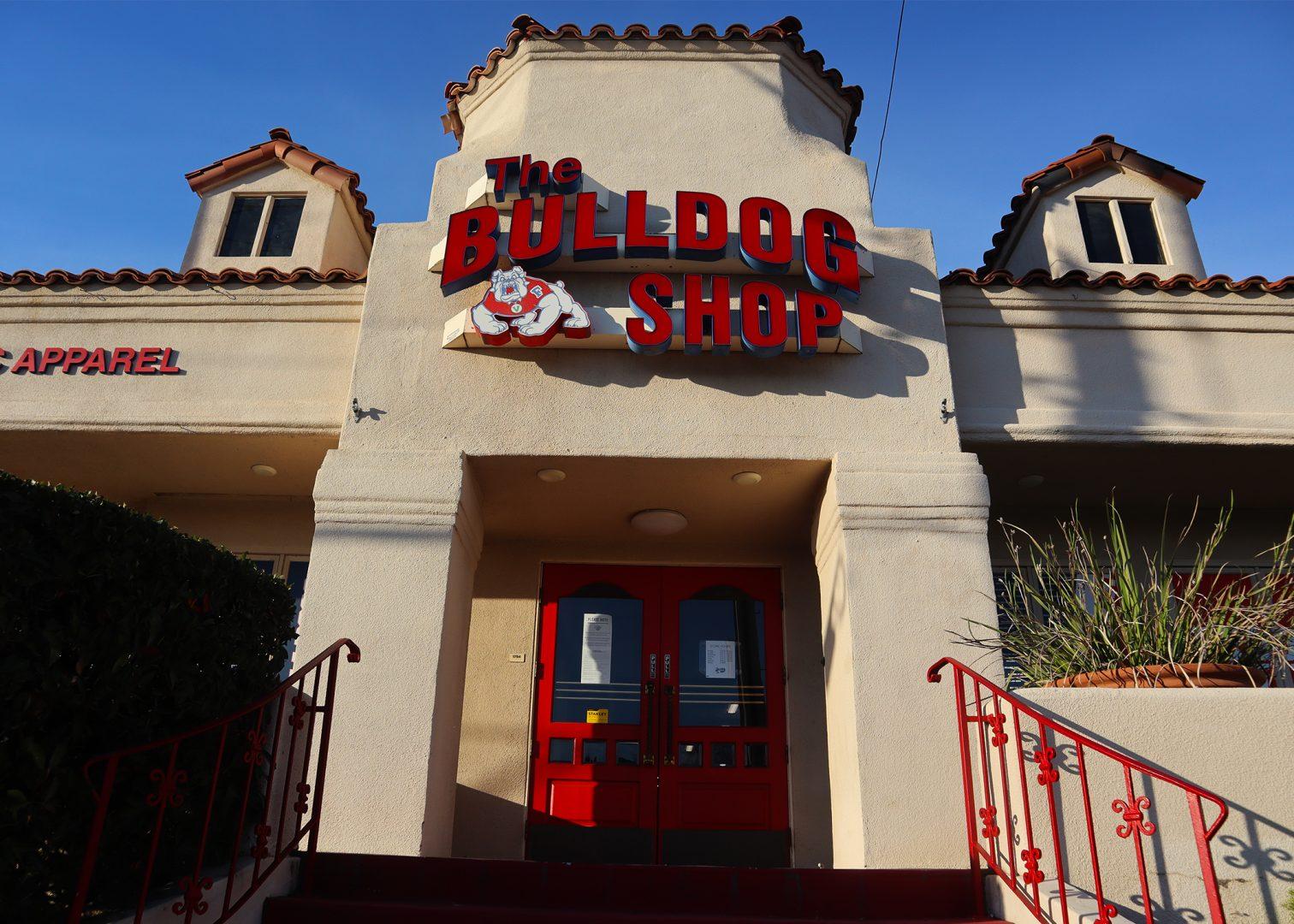The Bulldog Shop on the corner of Barstow and Cedar avenues is closing its doors on Saturday, July 30, 2022. (Kameron Thorn/The Collegian)