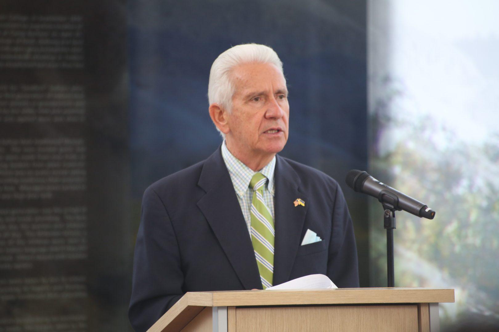 Rep. Jim Costa speaks to members of the press during an Aug. 23 news conference. (Jannah Geraldo/The Collegian)