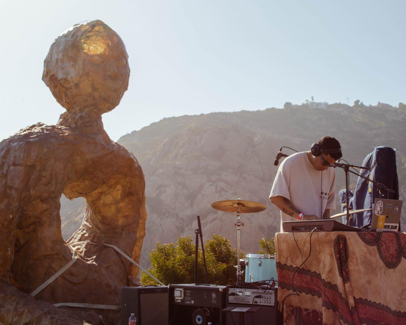 Jacob Rivera, who also goes by the stage name Pilotkid, performing a DJ set on top of a mountain at Malibu in May earlier this year. (Photo courtesy of Jacob Rivera)