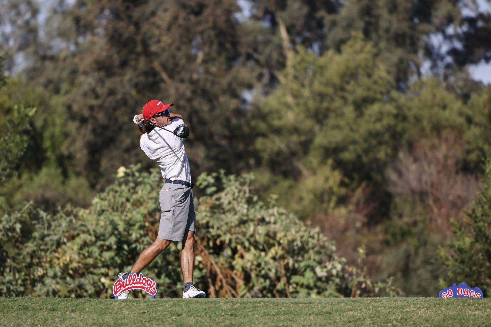 The Fresno State Bulldogs Mens Golf Team competes at the 2022 Nick Watney Invitational at the Kings River Golf Course and Country Club in Kingsburg, CA on September 26, 2022. (Samuel Marshall Photography/ Fresno State Athletics)