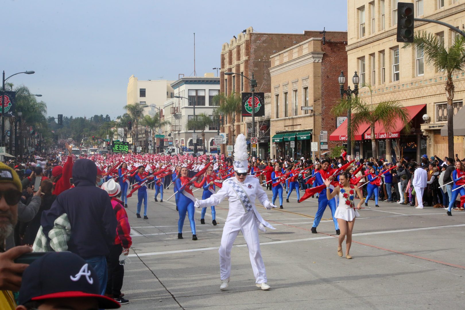 Fresno State Marching Band performs at the 2023 Rose Parade