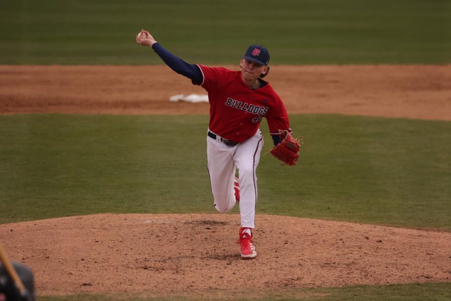 Roman Angelo pitches for the Fresno State Diamond Dogs. 