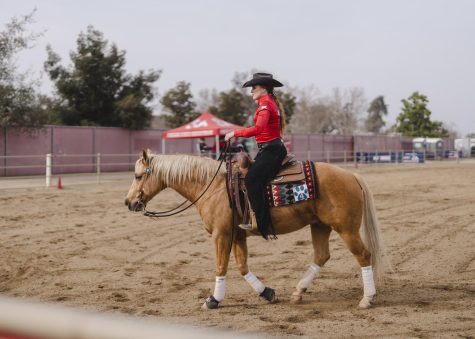 Sam Semrau competes in the western event for Fresno State. 