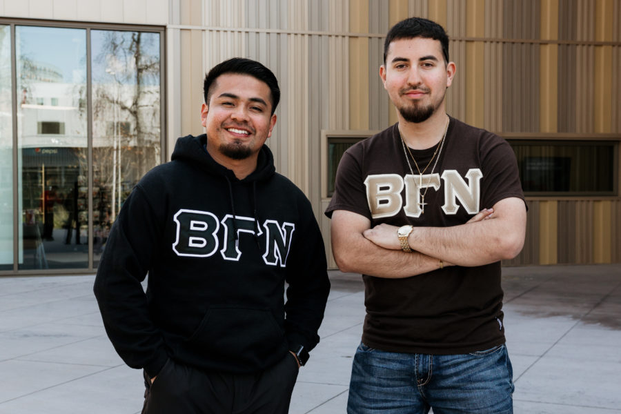 Beta Gamma Nu brothers Armando Galindo(left) and Martin Peña(right) have a personal connection to agriculture. They were both farm workers and now aim to give back to Central Valley farm workers through their third annual philanthropy event, Heart of The USA. (Carlos Rene Castro/ The Collegian)