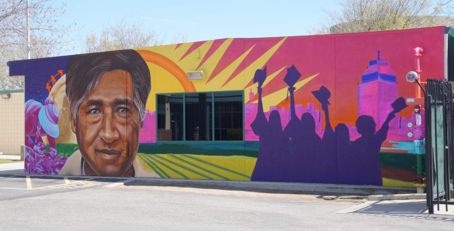 The mural can be found at Cesar E. Chavez Adult Education Center. (Cesar Maya/The Collegian)