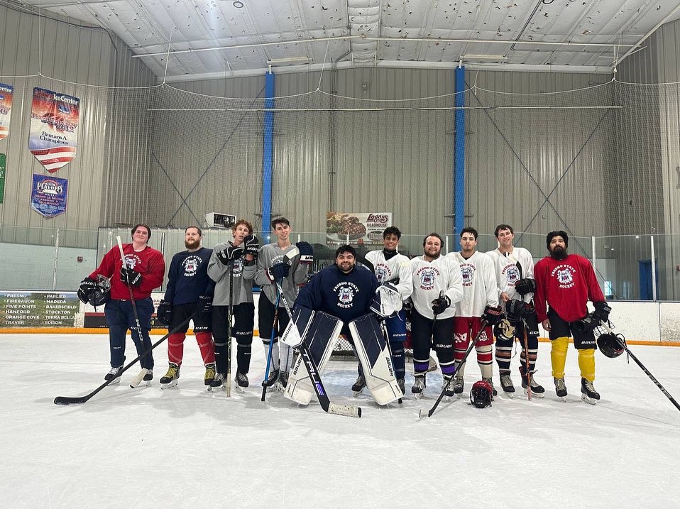 The Fresno State hockey club poses for a picture at Gateway Ice Center.