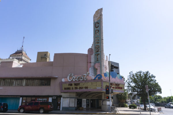 Crest Theatre is a historical landmark located in Downtown Fresno. (Alexa Barraza/The Collegian)