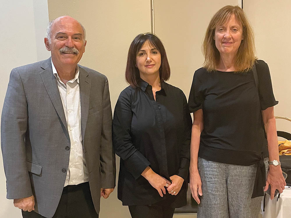 Left to right: Prof. Barlow Der Mugrdechian, director Inna Sahakyan, and Dr. Mary Husain.
