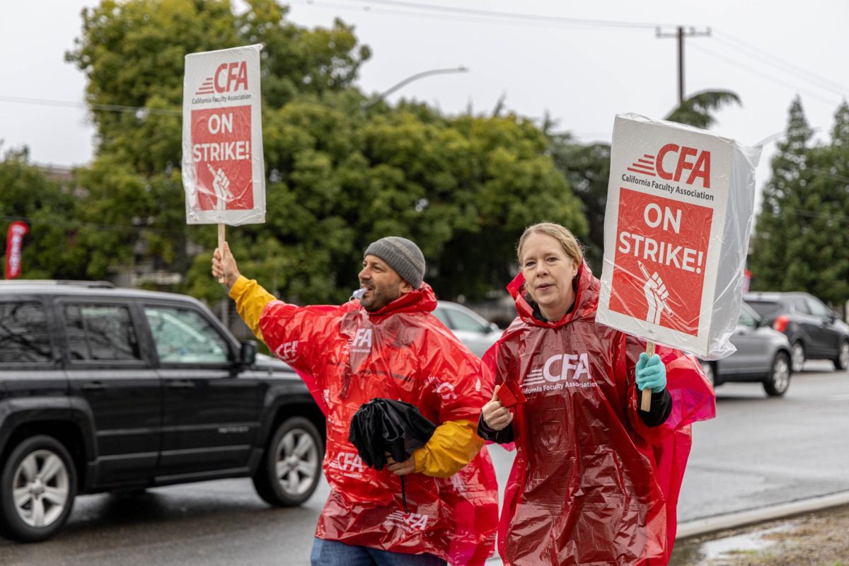 Picketers marched down Shaw Avenue along with the other entrances to campus beginning as early as 5 a.m.