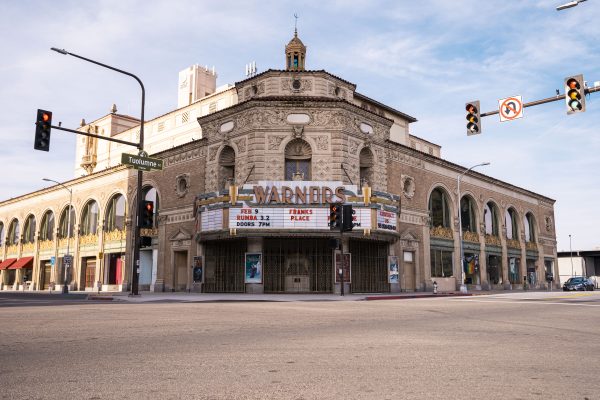 Warnors Theatre is located on the North corner of Tuolumne and Fulton streets.