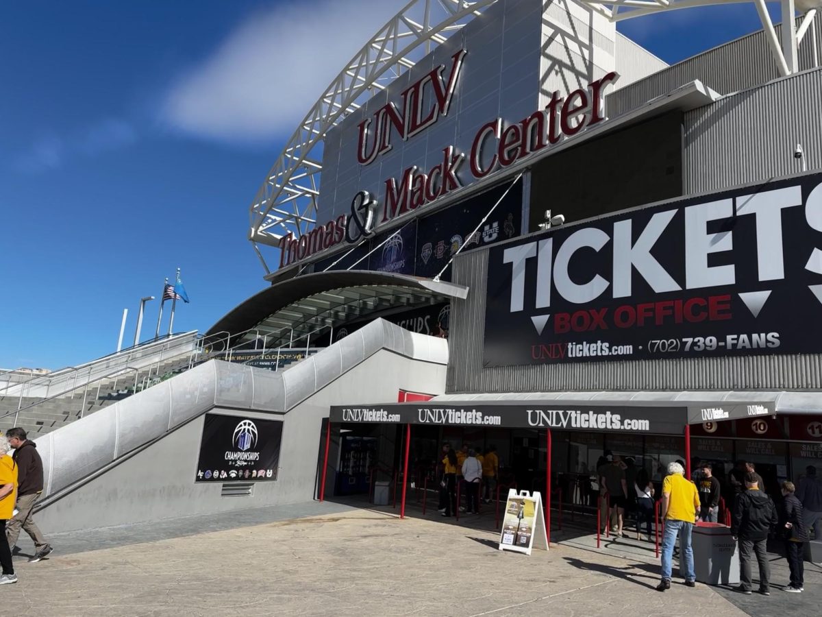 The outside of the Thomas & Mack Center on March 13. 