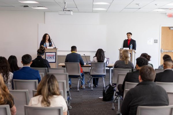 Fresno State ASI presidential debate for the 2024-25 academic school year. Two candidates are running each one advocating for safety and inclusion on campus.