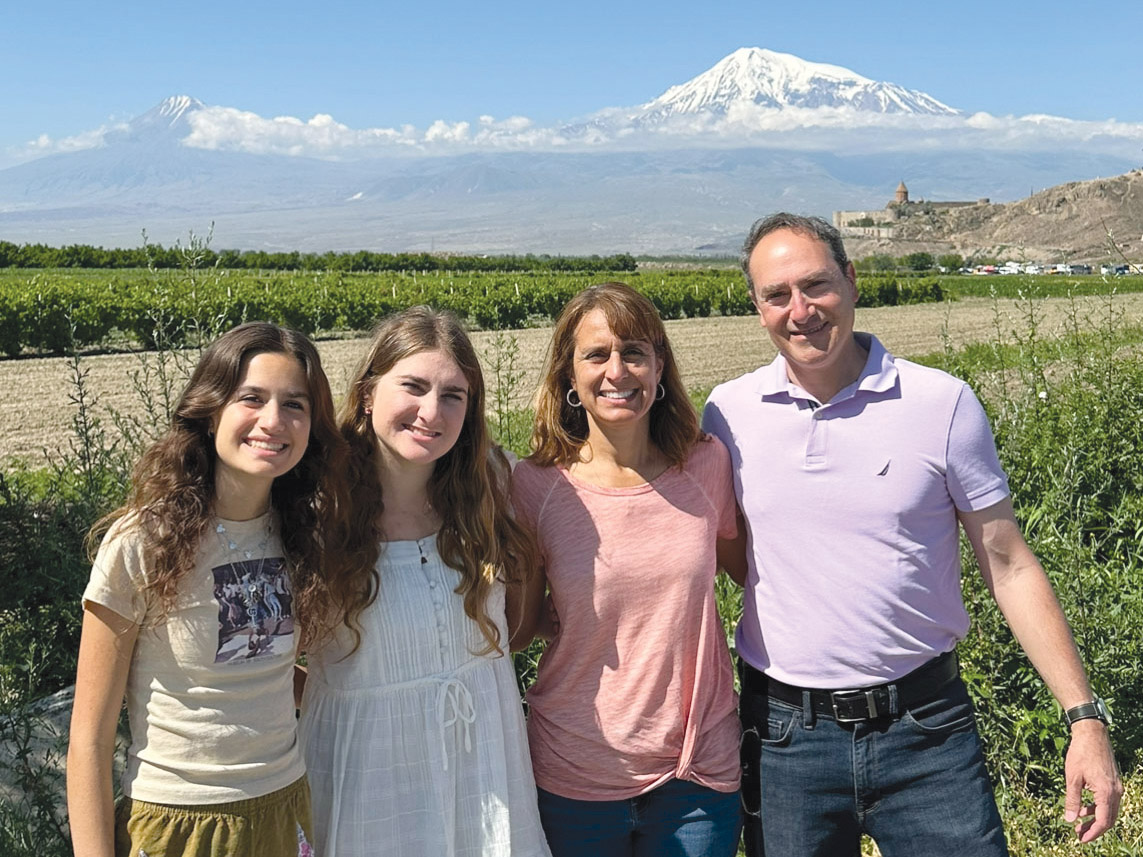 L. to R.: Jacie, Jordan, Jill, and Joel Mazmanian in Armenia.