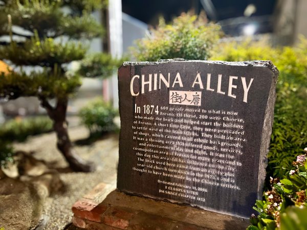 Chinatown alley sign located in Downtown Fresno. The area, although undergoing various changes, lives on. 