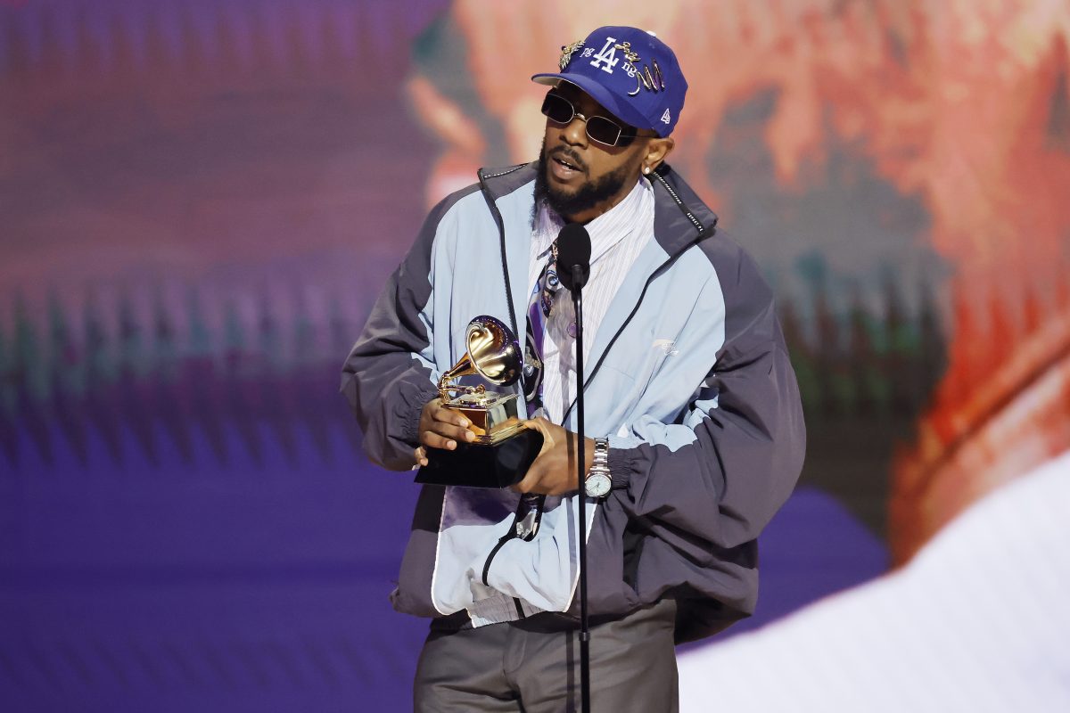 Kendrick Lamar accepts the best rap album award during the 65th Grammy Awards at Crypto.com Arena on Feb. 5, 2023, in Los Angeles. 