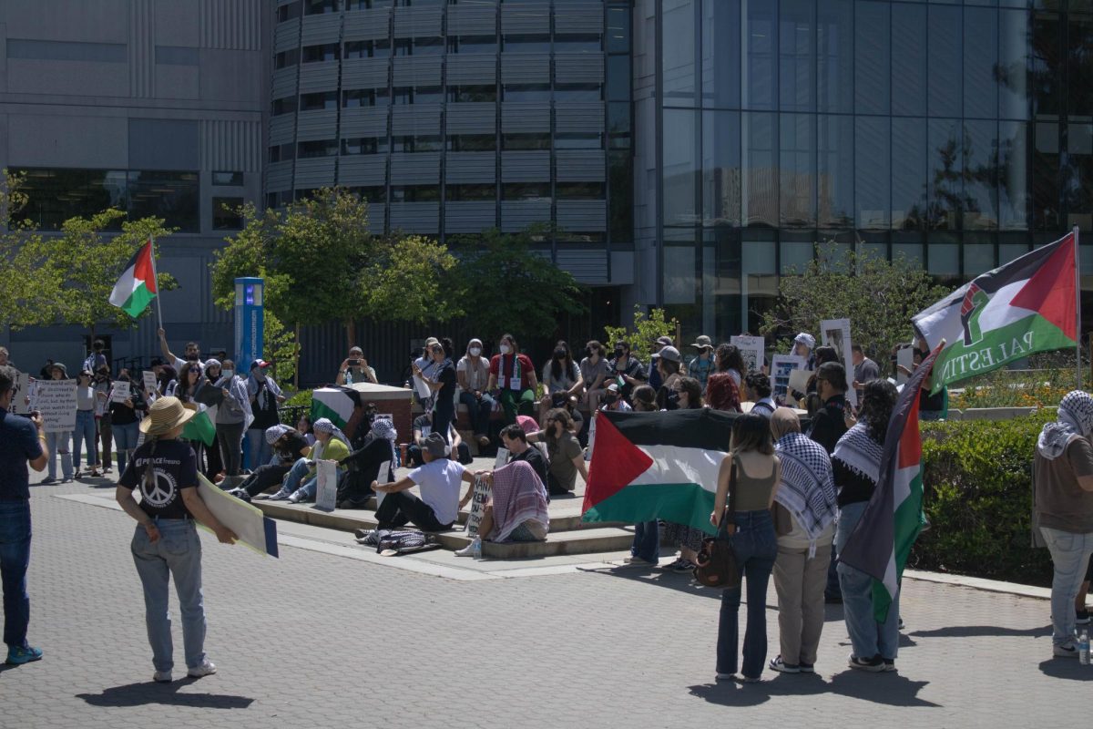 Students for Palestinian Liberation at Fresno State hosted a peaceful sit-in today to join the national movement of student activism calling for all universities to sever ties with Israel and divest funding.
