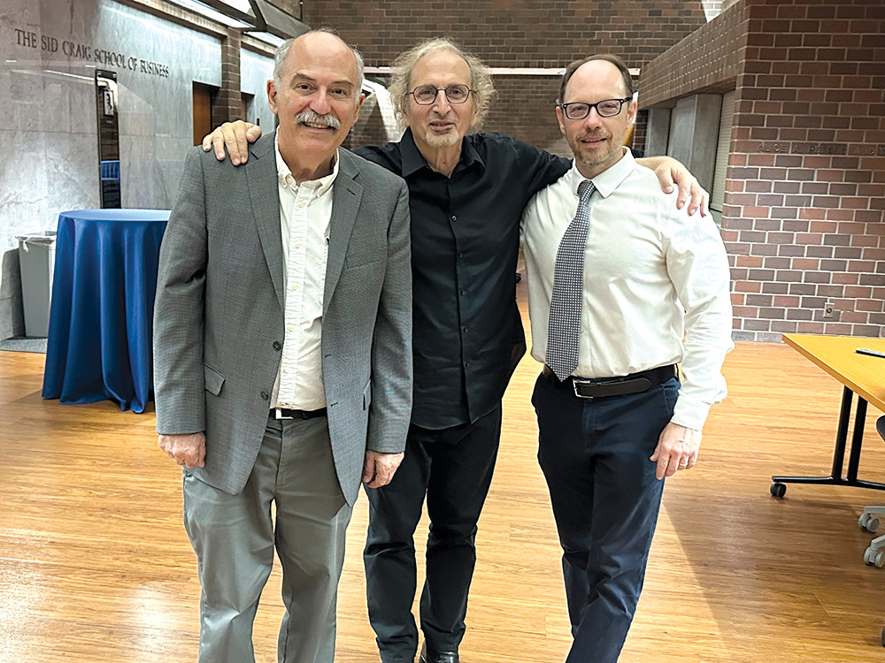 Left to right: Prof. Barlow Der Mugrdechian, Dr. Peter Balakian, and Dr. Sergio La Porta.