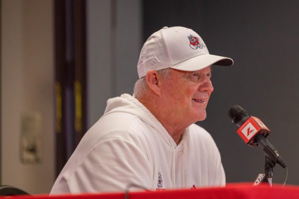 Head Coach Jeff Tedford answers a question following the game against Boise State on Nov. 4. 