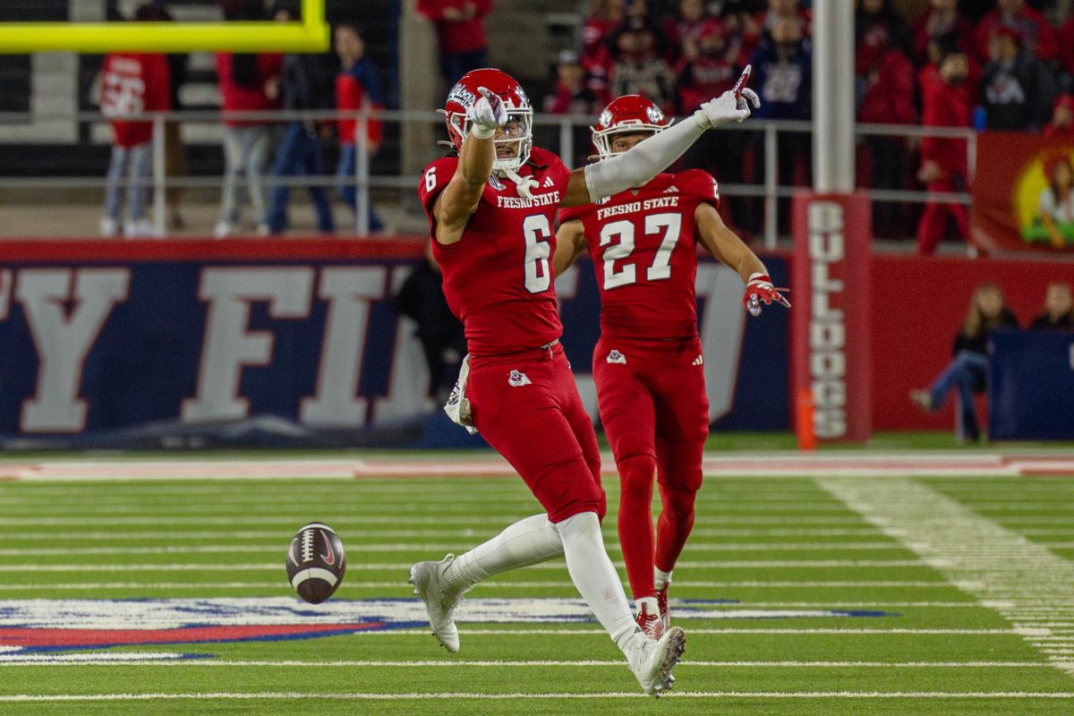 Former Fresno State linebacker Levelle Bailey on the field against Boise State on Nov. 4, 2023.