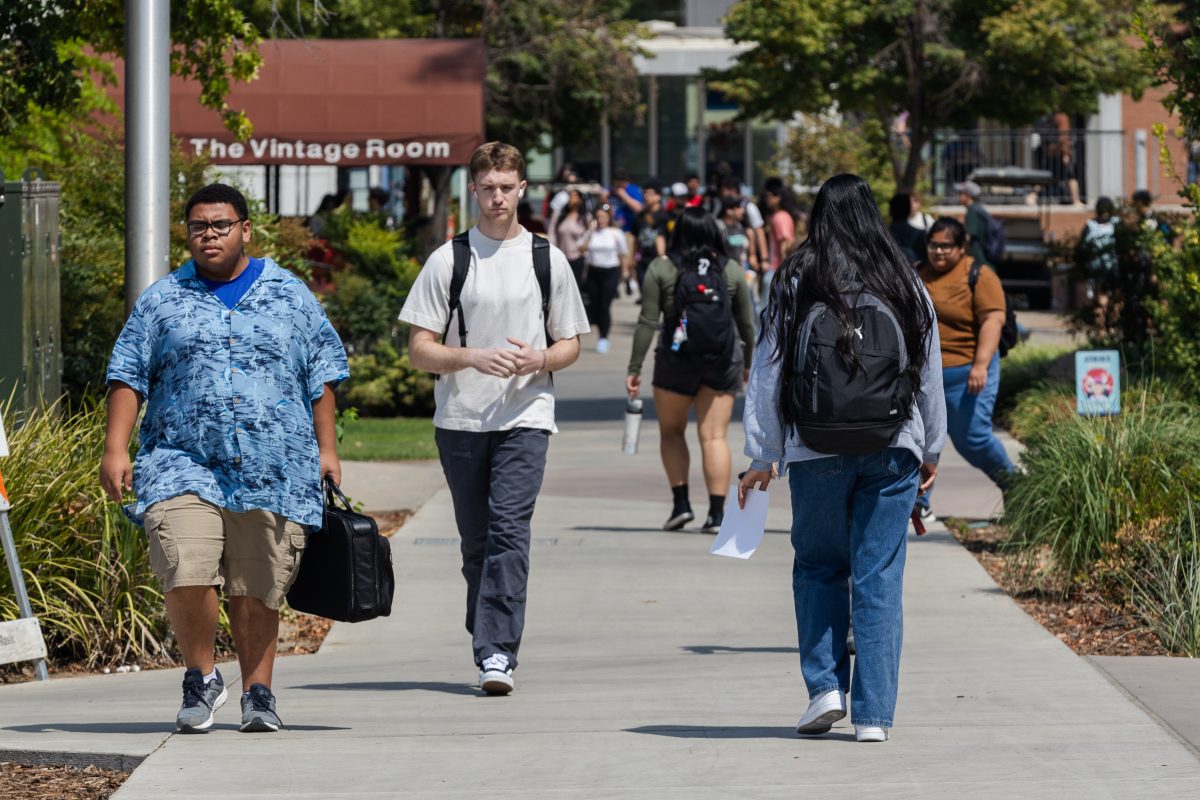 Students walking around campus on Sept. 1, 2023, as the Fall 2023 semester kicked off. 