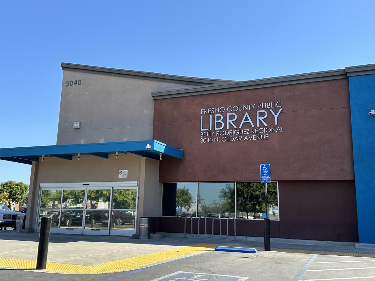 Entrance to the Betty Rodriguez Library on Sept. 12, 2024.