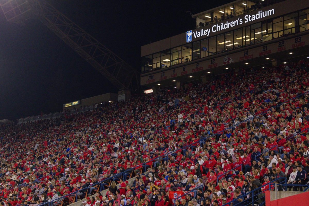 Fans at Fresno State football game vs Boise State on Nov. 5, 2023 at Valley Children’s Stadium.