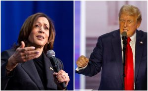 Vice President Kamala Harris (left) and former President Donald Trump (right).