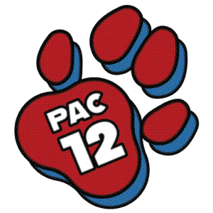 Graphic of Pac-12 in a paw. 