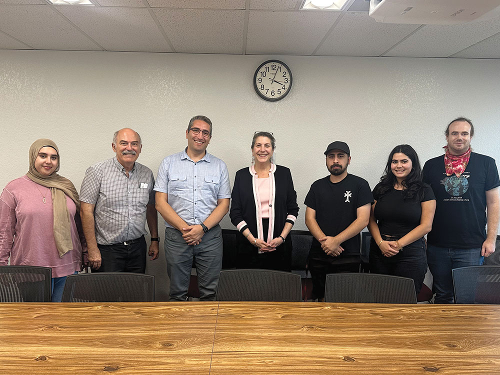 Left to right: Malaak Ayesh, Prof. Barlow Der Mugrdechian, Dr. David Zakarian, Ambassador Erin McKee, Andrew Hagopian, Lori Agazarian, and Andreas Wofford.