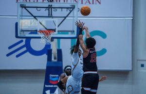 David Douglas Jr. (15) takes a shot from beyond the arc in the first half at Cal State University, Bakersfield on Saturday, Nov. 16, 2024. 