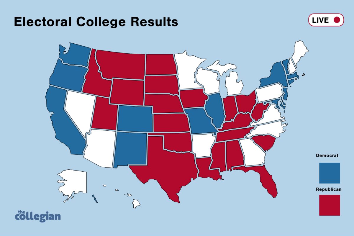 Live Electoral College results graphic. 