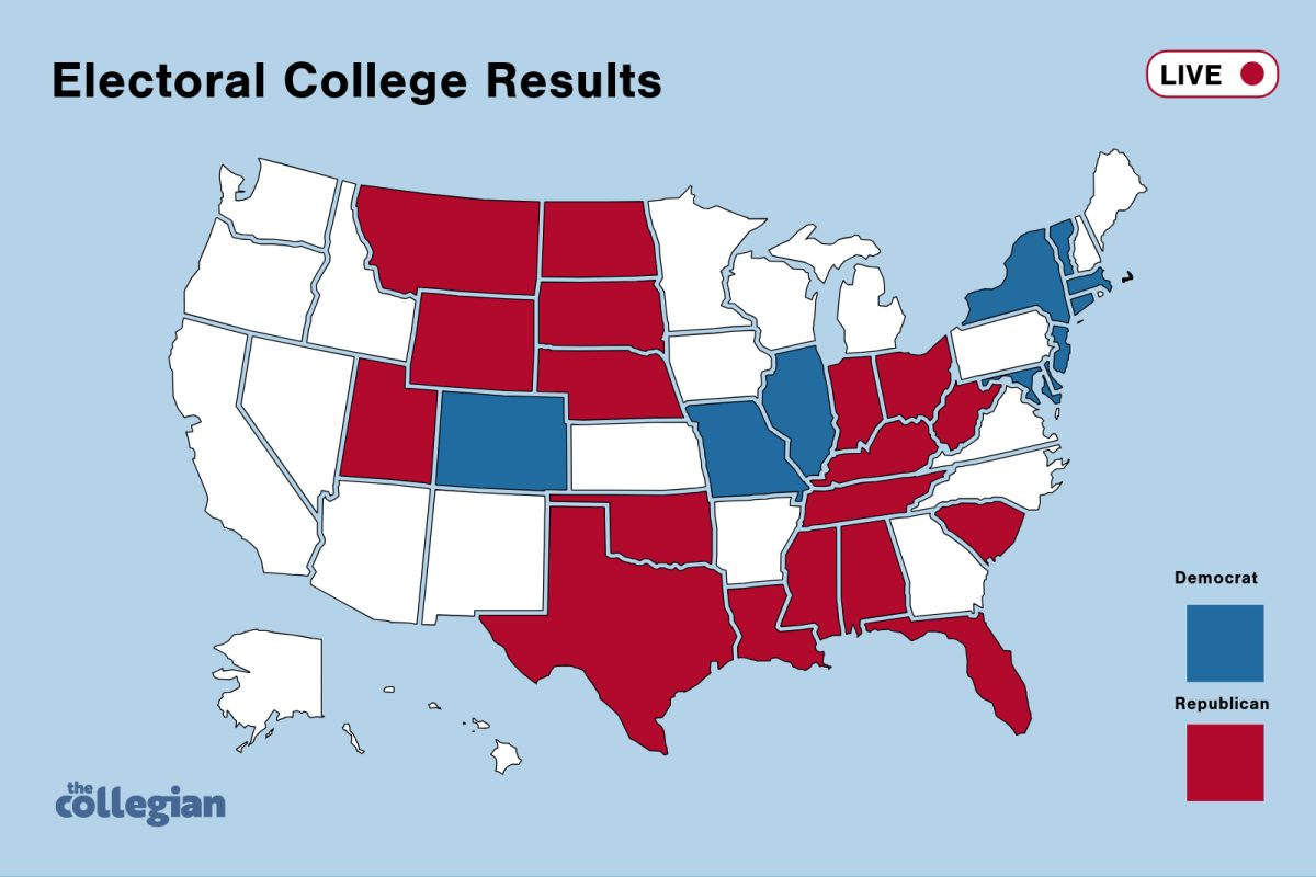 Live Electoral College results graphic. 