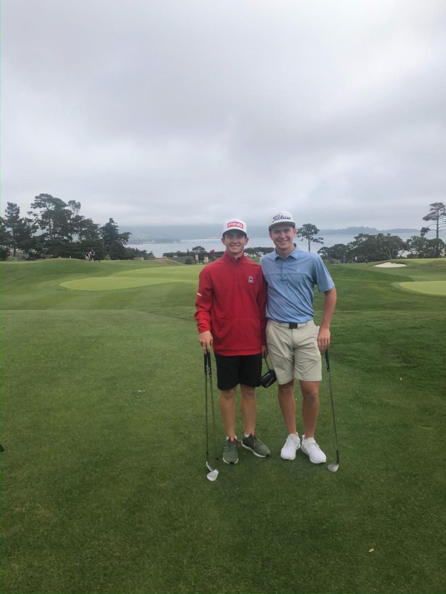 Jake and Chris Bettencourt golfing together.