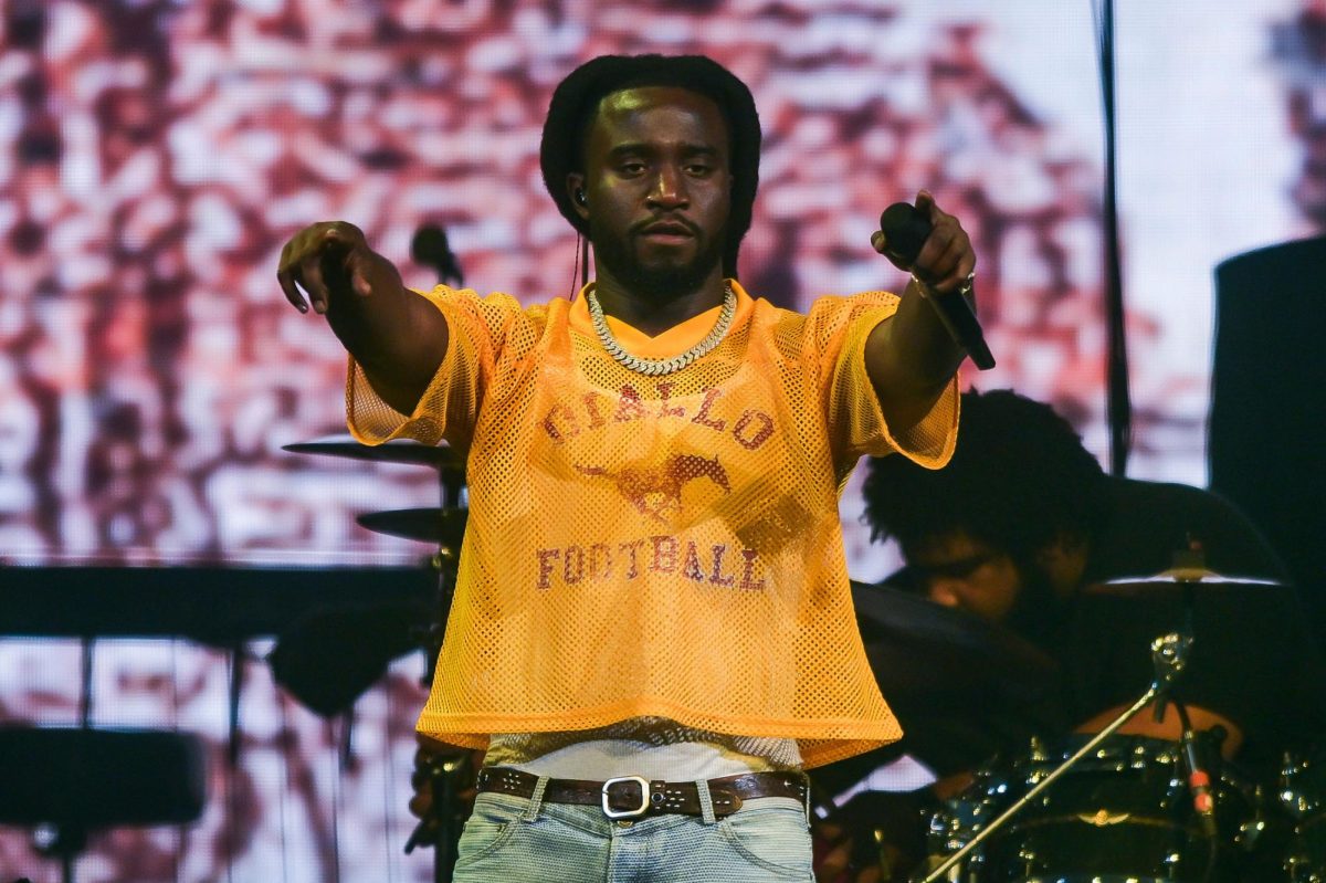 Shaboozey performs ahead of Ernest and Jelly Roll during a concert on Wednesday, Nov. 6, 2024, at Little Caesars Arena in Detroit.