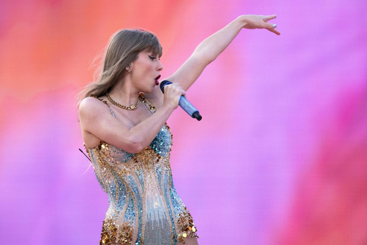 Taylor Swift performs on stage during her Eras tour at the Murrayfield Stadium in Edinburgh last summer.