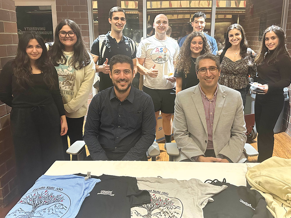 Seated, left to right: Dr. Hagop Ohanessian and Dr. David
Zakarian. Standing, left to right: Natalie Agazarian, Katherine
Arslanian, David Ashkharian, Jonathan Chardukian, Sylvie
Khatchikian, Harutyun Amirkhanyan, Rachel Yepremian, and
Anahid Valencia.