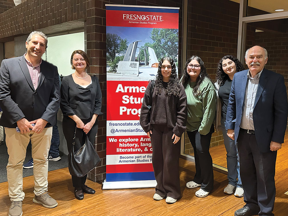 Left to right: Dr. David Zakarian, Dr. İlkay Yılmaz, Careen Derkalousdian, Katherine Arslanian, Talia Solak, and Prof. Barlow Der Mugrdechian.