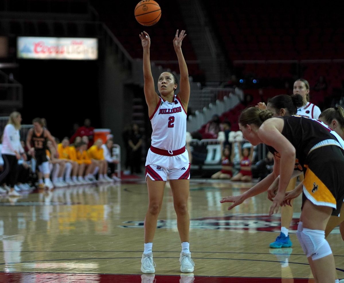 Fresno State guard Mariah Elohim shoots free throw against the University of Wyoming at the Save Mart Center on Jan. 4.