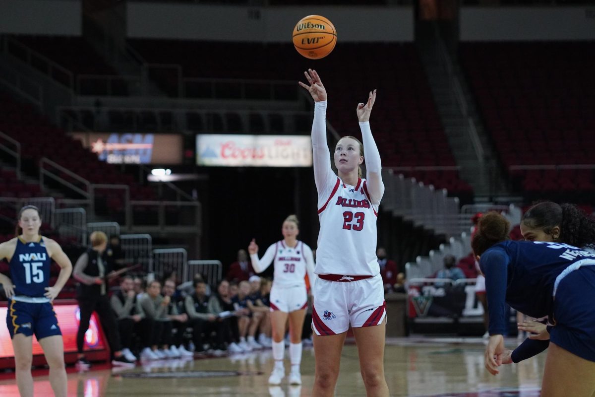 Fresno State forward Mia Jacobs shoots free throw against Northern Arizona University at the Save Mart Center on Dec. 19.