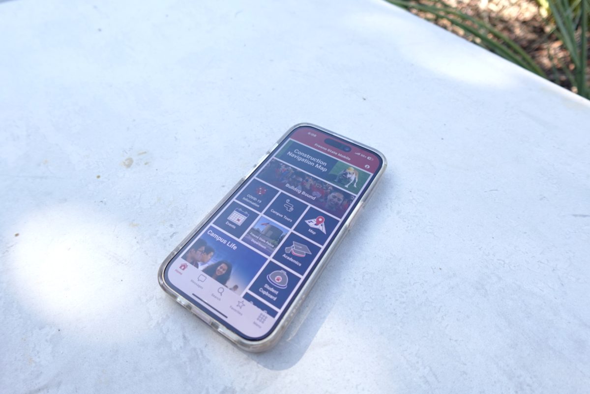 The Mobile@FresnoState app homepage on an iPhone on Aug. 27.