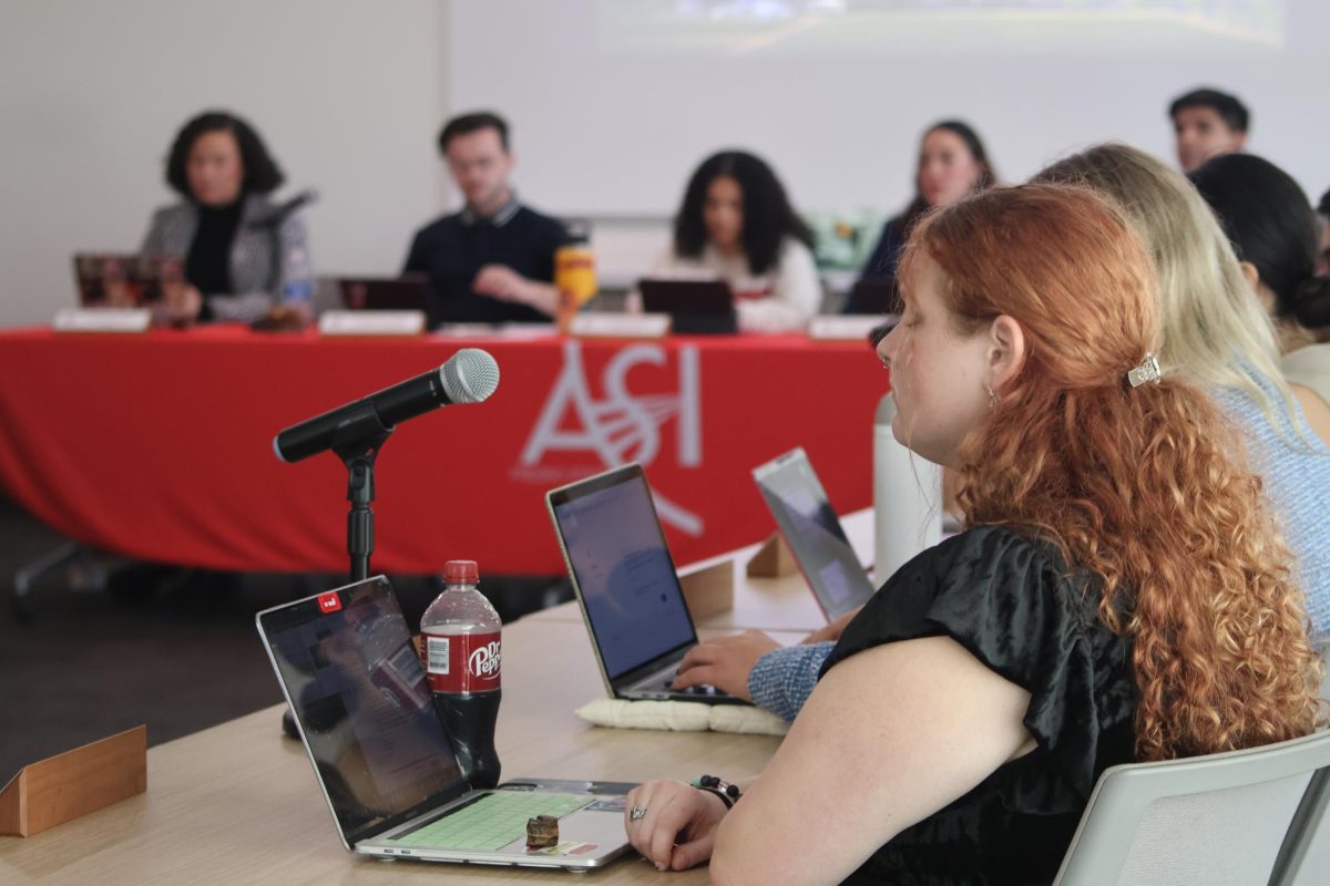 The ASI senate at a meeting on March 13 in the RSU Room 207.