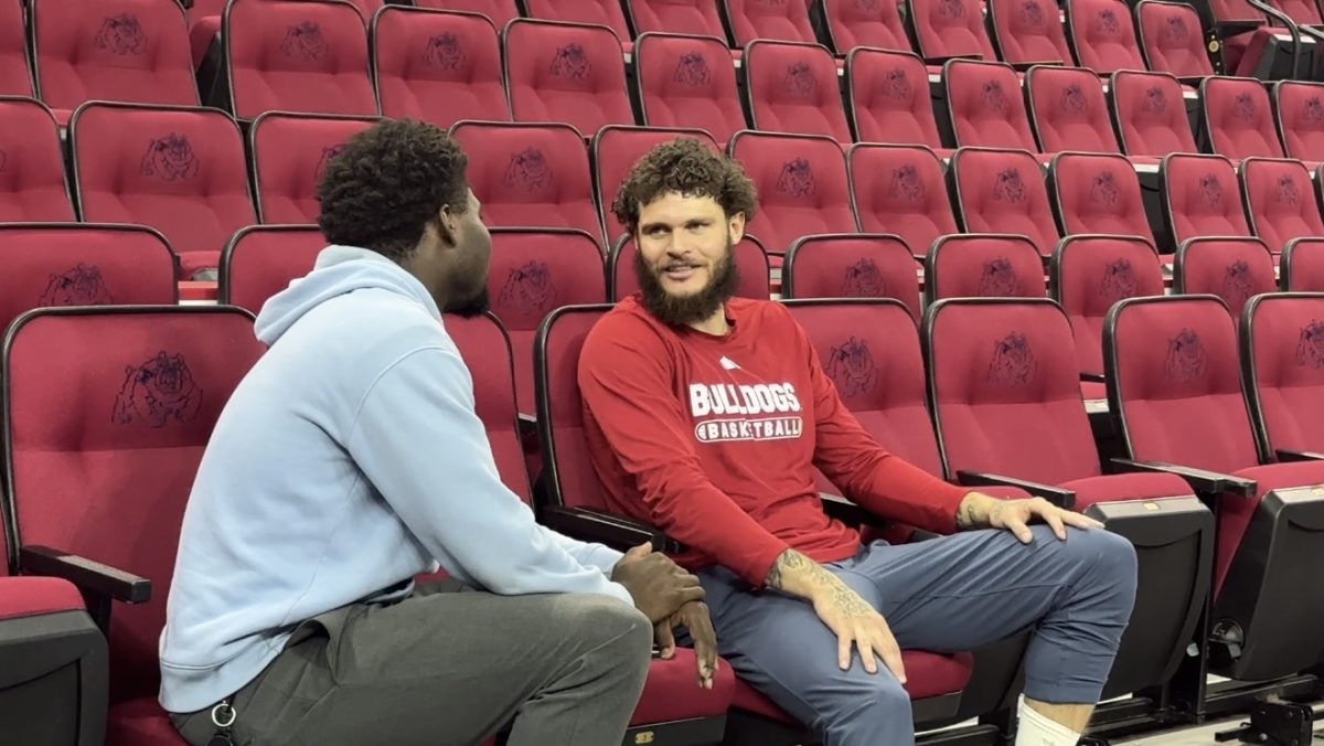 Tyler Johnson being interviewed by Chase Davis.