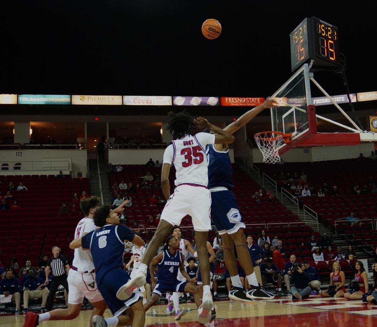 Bulldogs' forward DeShawn Gory releases a floater over the Wolf Pack defense.