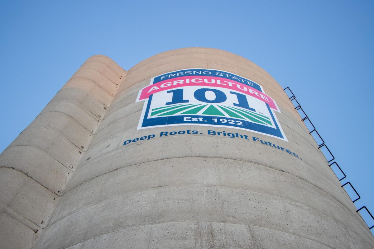 A silo near Fresno State's beef unit on Nov. 7, 2025.