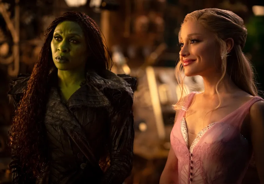 Cynthia Erivo as Elphaba and Ariana Grande as Glinda in "Wicked: For Good."