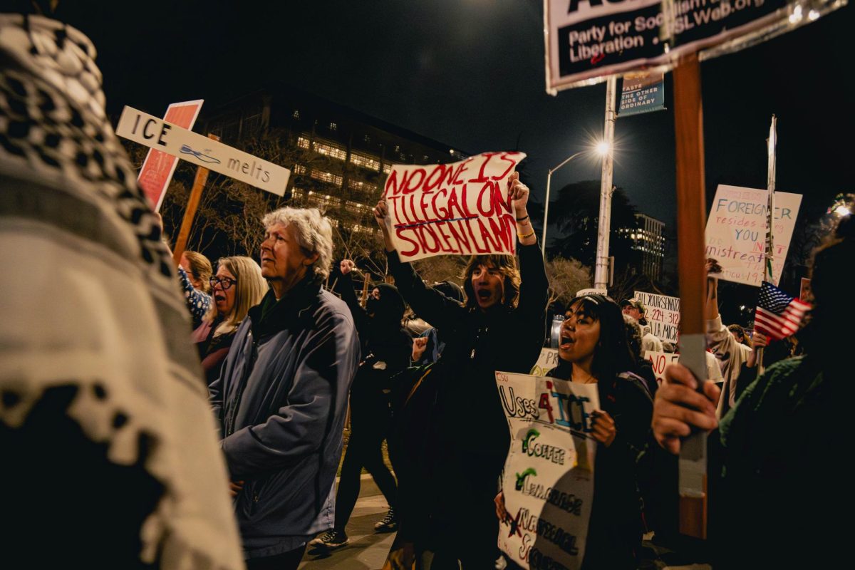 Anti-ICE protest on Jan. 30 in Downtown Fresno.