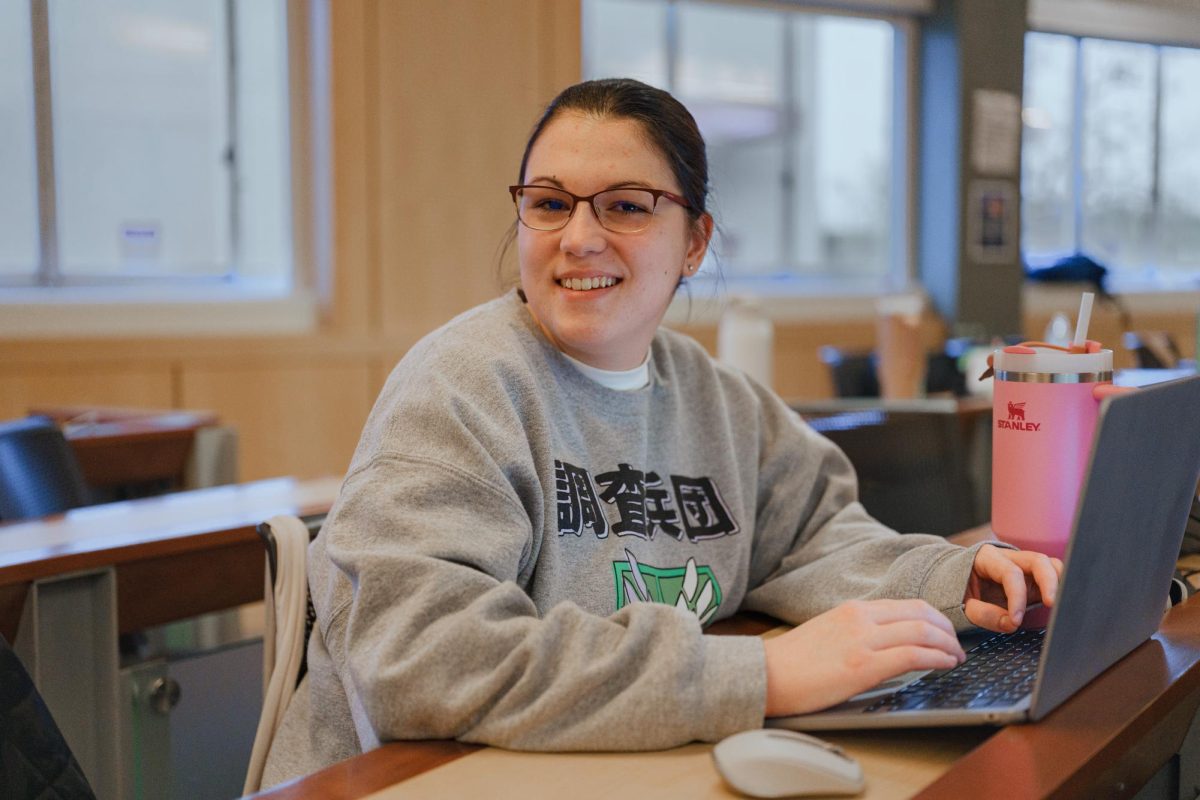 Fresno State Nursing Student Emma Hadzi-Kimov in class on Feb 23.